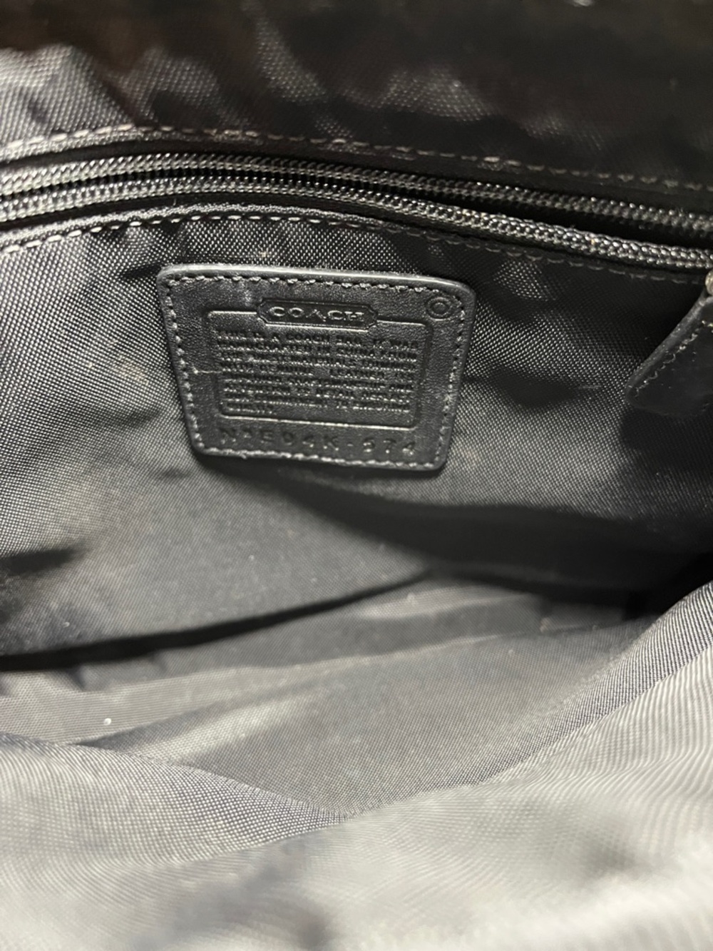 Coach Black Patent Logo Pouch with Tan Accent - Picture 2 of 10